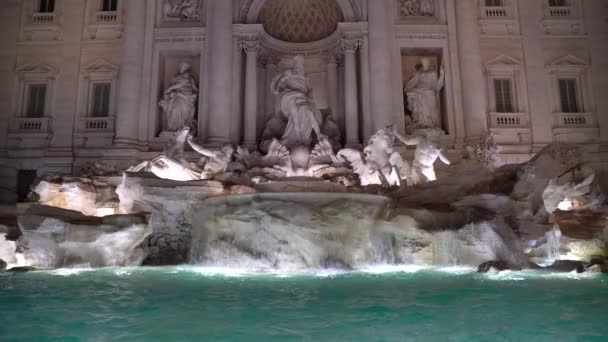 Fontana Trevi Fontana Trevi Por Noche Roma Italia Esta Fuente — Vídeo de stock