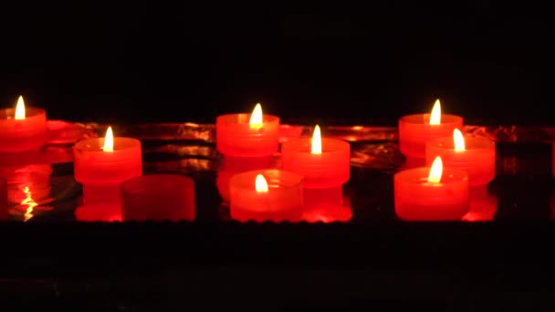 Candles Catholic Church Candle Rack Religion — Stock Video
