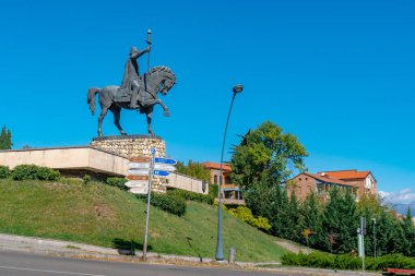 Telavi, Gürcistan - 07.10.2019: Kral Erekle Heykeli (Heraclius) 