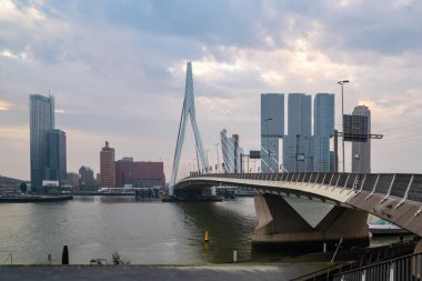 Rotterdam, Netherlands - 13.10.2019: Downtown skyscrapers at the