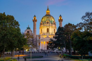 Viyana, Avusturya - 25.10.2019: Karlskirche veya St. Charles 's Churc