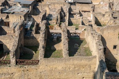 Ruins of Herculaneum, which was covered by volcanic dust after V clipart