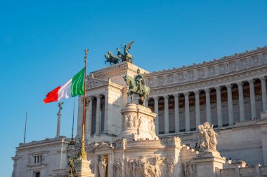 Roma, İtalya - 27.10.2019: Ulusal anıtın görüntüsü Bir Vittor