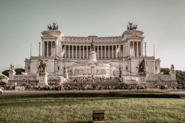 Roma, İtalya - 27.10.2019: Ulusal anıtın görüntüsü Bir Vittor