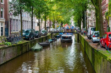 Amsterdam, Hollanda - 15.10.2019: Amsterdam şehri c