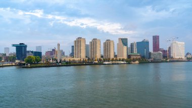 Güney Hollanda 'da Maas nehrindeki Rotterdam şehri.