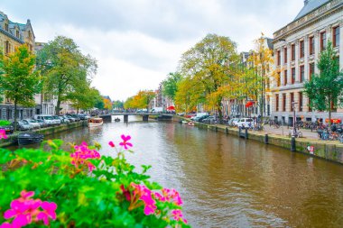 Amsterdam, Hollanda - 15.10.2019: Amsterdam şehri c