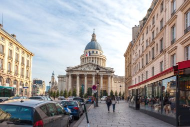 Paris, Fransa - 18.01.2019: Quartier La 'daki tarihi Pantheon