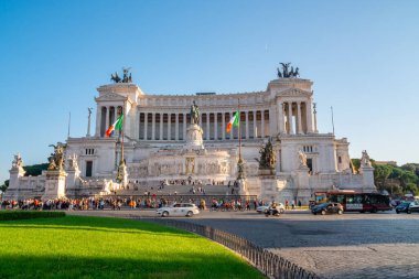 Roma, İtalya - 27.10.2019: Ulusal anıtın görüntüsü Bir Vittor