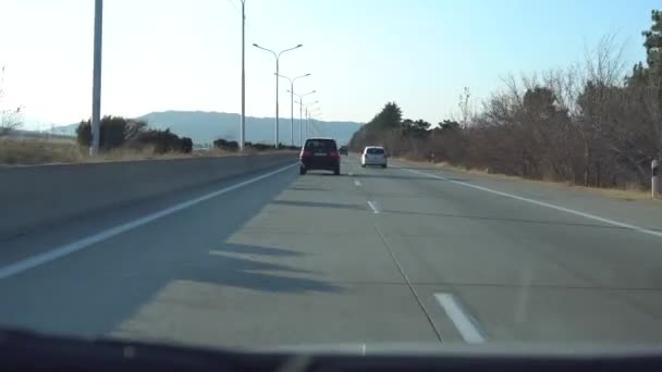 Kartli Geórgia 2019 Carro Condução Estrada Geórgia Serviços Transporte — Vídeo de Stock