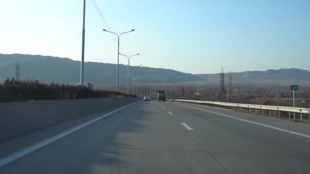 Kartli Georgia 2019 Conducción Automóviles Por Carretera Georgia Transporte — Vídeos de Stock