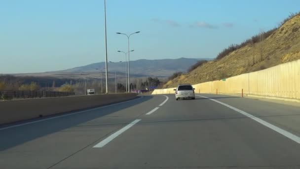 Kartli Georgia 2019 Conducción Automóviles Por Carretera Georgia Transporte — Vídeo de stock