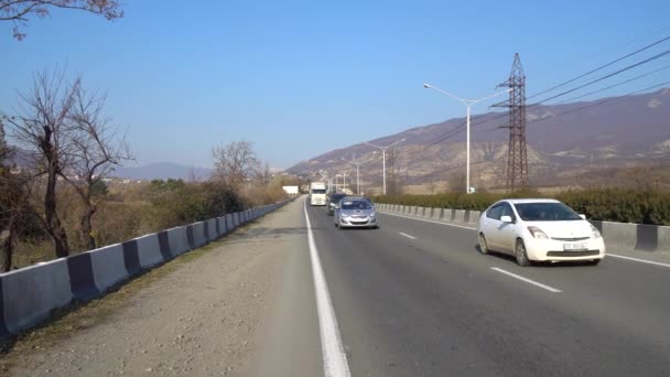Mtskheta Georgia 2019 Autos Auf Der Autobahn Mtskheta Reise — Stockvideo