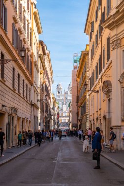 Roma, İtalya - 28.10.2019: Roma sokakları, halk faaliyetleri.