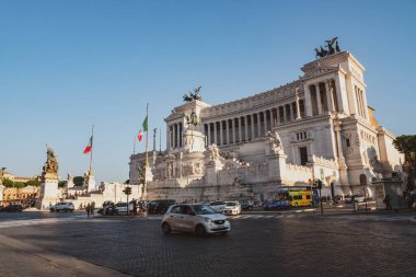 Roma, İtalya - 27.10.2019: Ulusal anıtın görüntüsü Bir Vittor