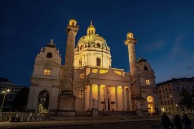 Viyana, Avusturya - 25.10.2019: Karlskirche veya St. Charles 's Churc