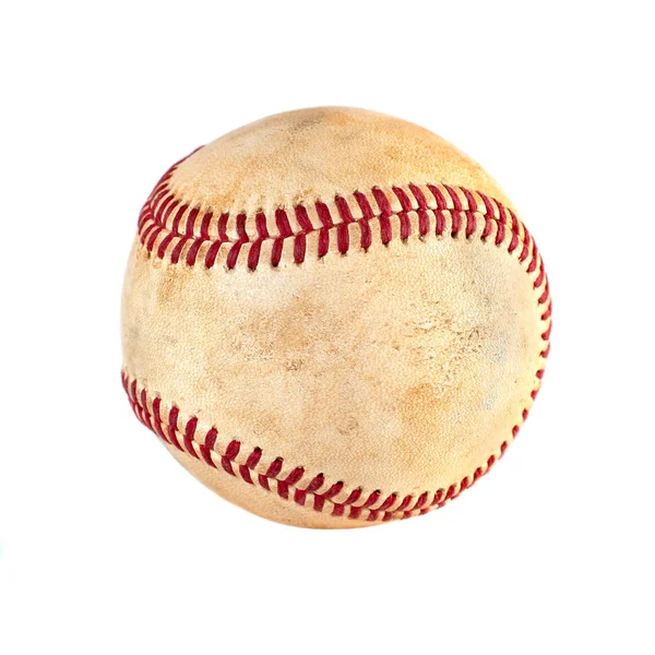 Worn baseball isolated on white background, team sport. — Stock Photo, Image