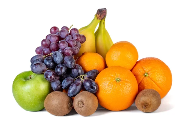 Sortimento ou frutas tropicais isoladas sobre fundo branco — Fotografia de Stock