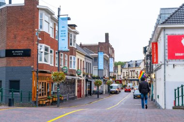 Eindhoven, Hollanda - 11.10.2019: şehir merkezinin mimarisi ve binaları