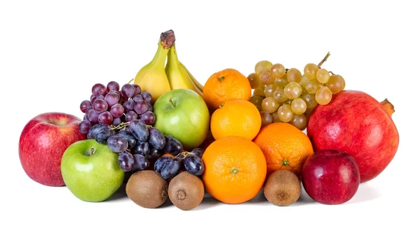 Assortimento o frutti tropicali isolati su fondo bianco — Foto Stock