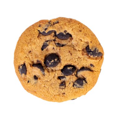 Beyaz arka planda izole edilmiş çikolatalı kurabiyeler. Tatlılar.