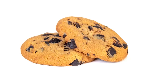 Cookie-uri cip de ciocolată izolate pe fundal alb. Dulciuri . — Fotografie, imagine de stoc