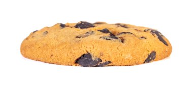 Beyaz arka planda izole edilmiş çikolatalı kurabiyeler. Tatlılar.