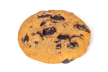 Beyaz arka planda izole edilmiş çikolatalı kurabiyeler. Tatlılar.