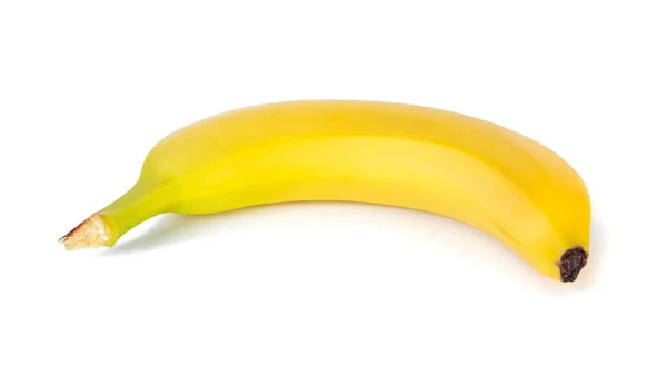 Singola banana isolata su sfondo bianco, cibo sano — Foto Stock