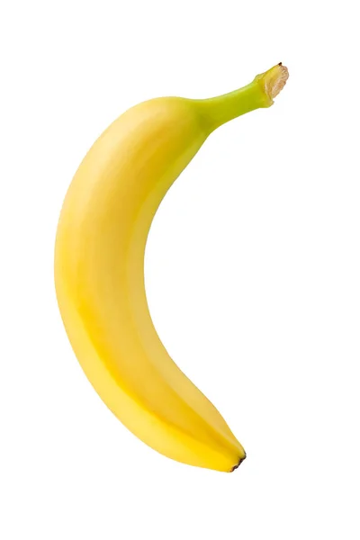 Banane unique isolée sur fond blanc, alimentation saine — Photo
