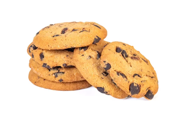 Biscotti al cioccolato isolati su sfondo bianco. Caramelle . — Foto Stock