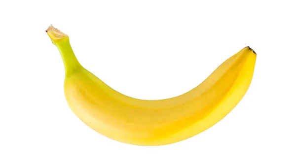 Singola banana isolata su sfondo bianco, cibo sano — Foto Stock