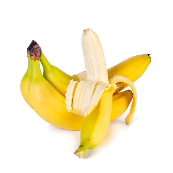 Banane isolate su fondo bianco, frutta fresca . — Foto Stock
