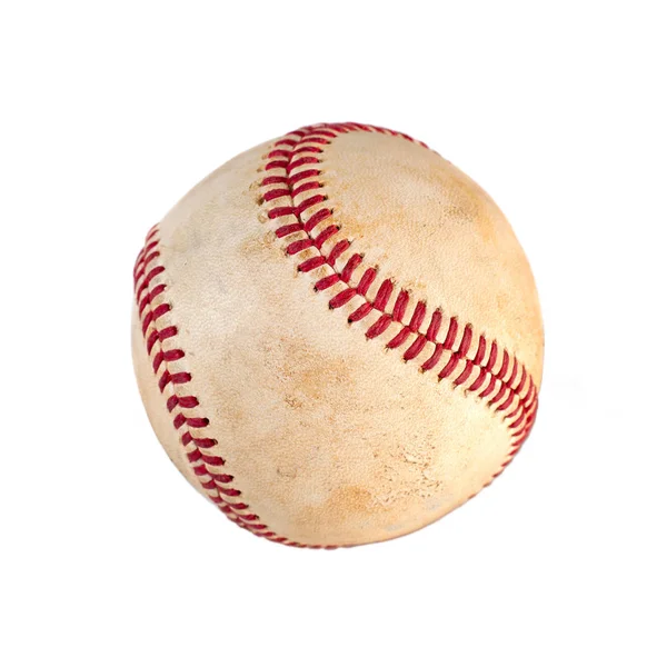 Slitna baseball isolerad på vit bakgrund, lagsport. — Stockfoto