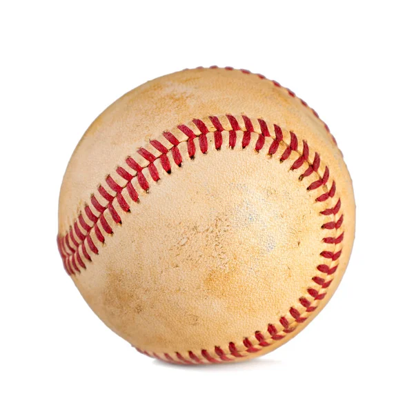 Worn baseball isolated on white background, team sport. — Stock Photo, Image