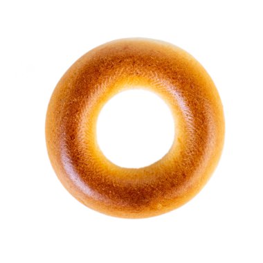 Küçük kuru simit, beyaz arka planda küçük rulo.