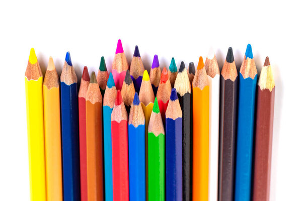 Color pencils isolated on a white background