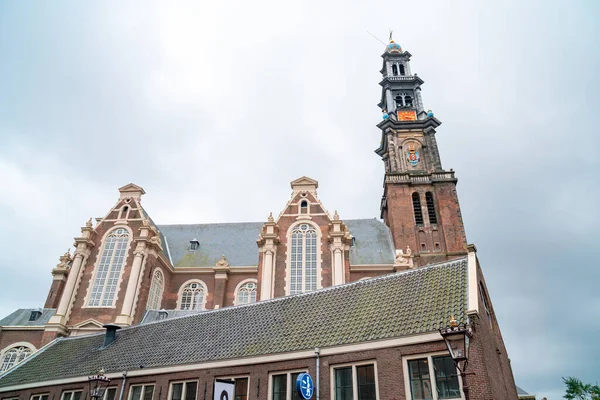 Il campanile della Chiesa occidentale, in olandese Westerkerk ad Amsterdam — Foto Stock