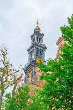 The bell tower of the Western Church, in Dutch Westerkerk in Amsterdam