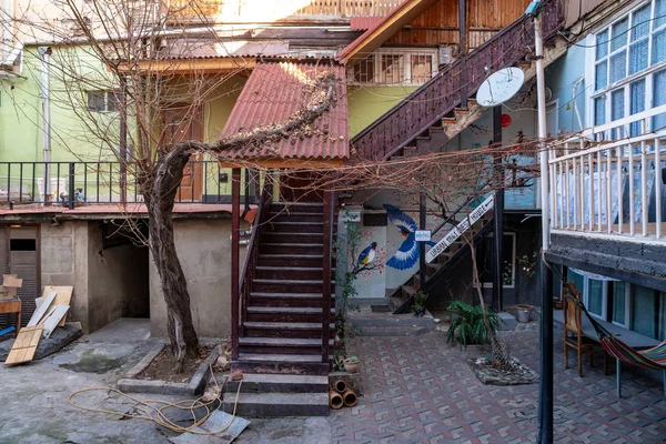 Tbilisi, Georgia 22 January 2020 - Houses with a traditional balconies — стокове фото