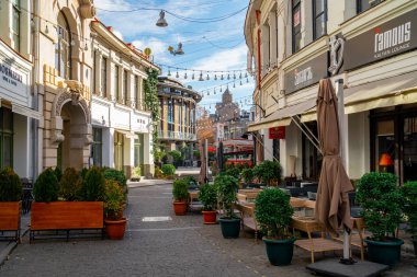 Tiflis, Gürcistan 22 Ocak 2020 - Tiflis 'teki ünlü Shardeni Caddesi