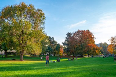 Vienna, Austria 25 November 2019 - People relaxing in a park