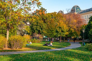 Vienna, Austria 25 November 2019 - People relaxing in a park