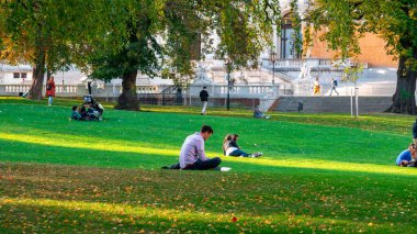 Vienna, Austria 25 November 2019 - People relaxing in a park