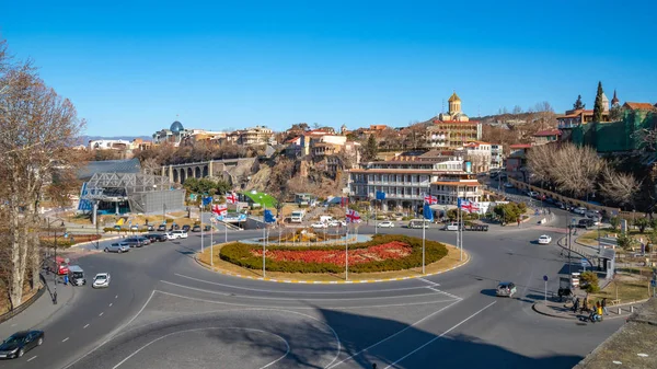 Tiflis, Georgien 26. Januar 2020 - Blick auf die georgische Hauptstadt Tiflis — Stockfoto