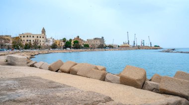 Sea coastline of city Bari, South Italy.