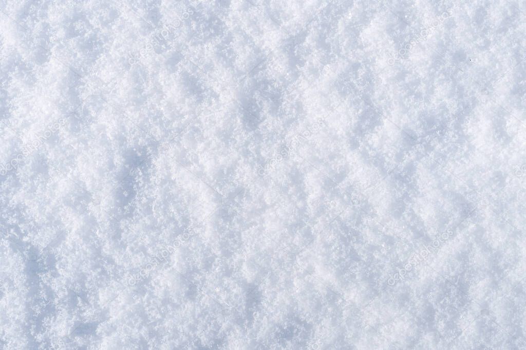 Snow texture, Top view of the snow. Texture for design. Snowy white texture.
