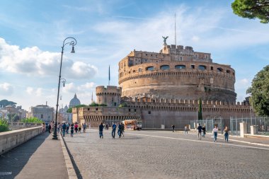 Roma, İtalya 28 Ekim 2019 - Roma 'daki Aziz Melek Şatosu