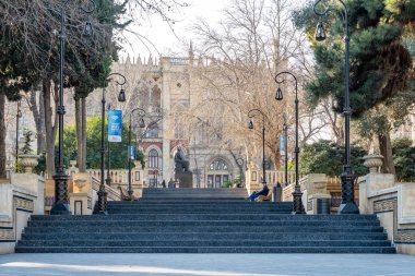 Baku, Azerbaijan 27 January 2020 - Monument to Mirza Alekper Sabir