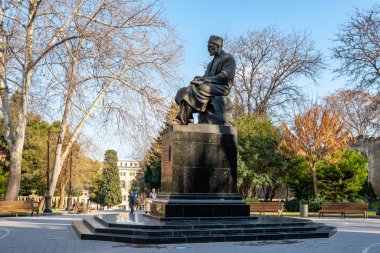 Baku, Azerbaijan 27 January 2020 - Monument to Mirza Alekper Sabir